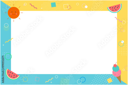 カラフルで可愛い夏モチーフのフレーム