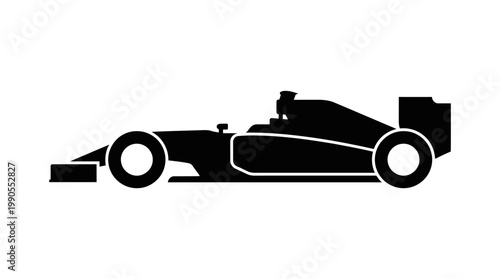 Silhouette of a modern race car high speed racing vector illustration on white