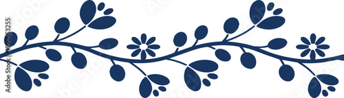 Floral Vine Border Silhouette