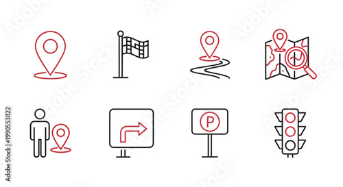 Collection of assorted colored location pin icons set on a white background for use in web and graphic design projects, symbolizing navigation and place