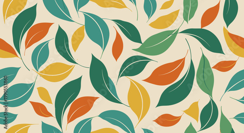 Autumn Leaves Pattern Seamless Design.