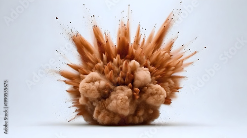 Dust cloud explosion studio setting photography dynamic close-up woody arafat brown powder