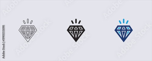 A minimalist vector illustration of a diamond gem.  representing jewelry, luxury, quality, or a sparkling object. geometric shapes, design projects, user interface icons, and logo branding. 