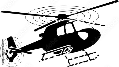 Helicopter silhouette icon isolated on white background