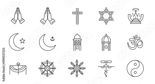 Collection of Religious Symbols and Icons.