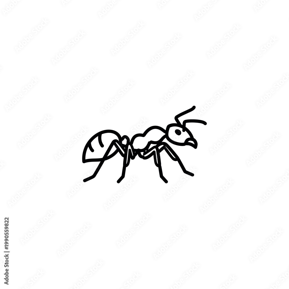 Fototapeta premium Detailed drawing of an ant.