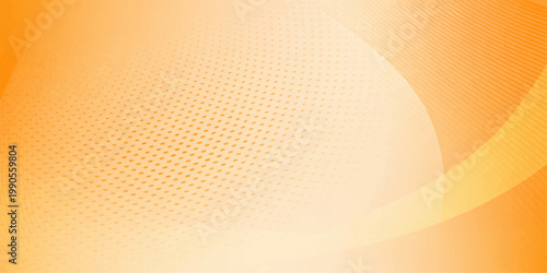 Abstract orange background vector featuring a bright halftone pattern with circular dots and digital wave curves for a modern wallpaper texture illustration