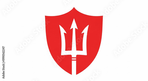 Shield icon with upward arrows in red and white for business growth, success, and protection featuring security, defense, performance with progress