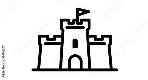 castle icon, line art castle, black white castle, fortress symbol, medieval castle, fairy tale castle, sandcastle icon, tower building, outline castle, simple castle design, fantasy castle, architectu