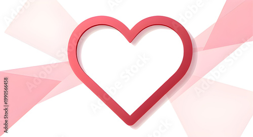 heart, love, red, outline, hollow, romance, valentine, symbol, icon, shape, passion, romantic, design, simple, affection, element, minimal