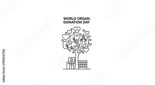 World Organ Donation Day Tree of Life Illustration.