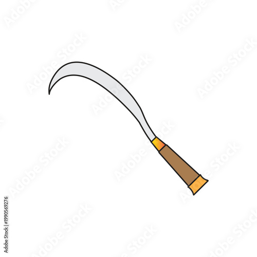 illustration of a knife cutting grass and bushes