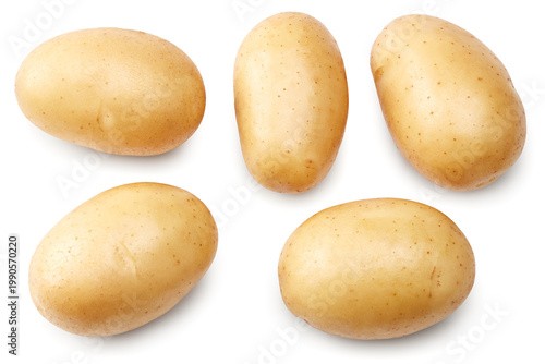 Raw potato isolated on white background. clipping path