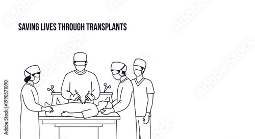 Doctors Performing Life Saving Organ Transplant Surgery.