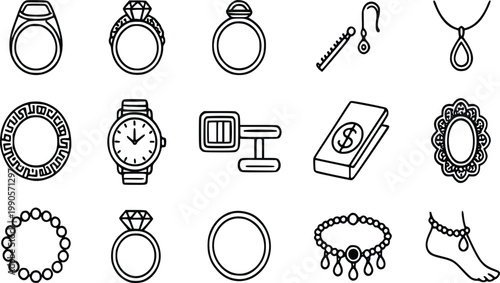 Various jewelry items and accessories on display for shopping and sale