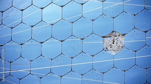Close Up of Giant Telescope Mirrors at Roque de los Muchachos Observatory; La Palma Canary Islands Caldera de Taburiente Summit; Astronomy and Space Research Technology