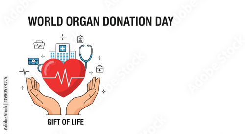 World Organ Donation Day Gift of Life Heart Hands.