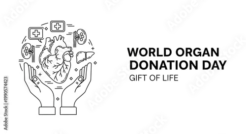 World Organ Donation Day Gift of Life Illustration.