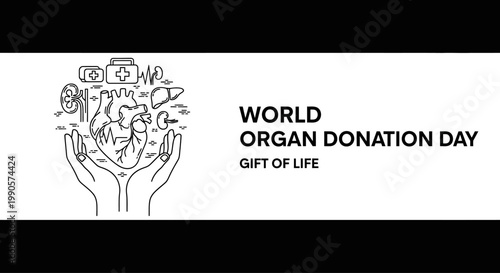 World Organ Donation Day Gift of Life Illustration.
