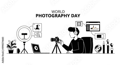 World Photography Day celebrated by content creator.