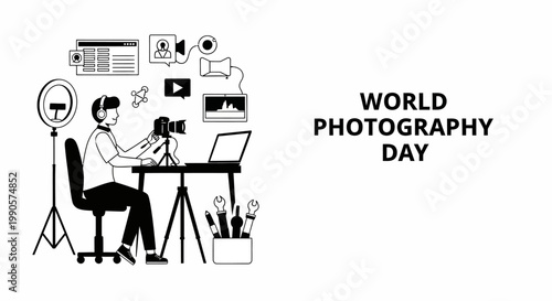 World Photography Day celebration with a photographer creating content.