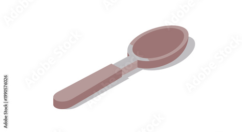 Isometric Vector Illustration of a Spoon Isolated on White Background for Kitchen and Dining Design