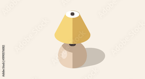 Minimalist Isometric Table Lamp Vector Illustration for Interior Design and Home Decor Assets