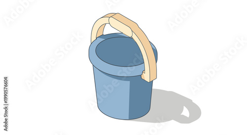 Isometric Illustration of Construction Site with Worker Building Modular Container House and Tower Crane