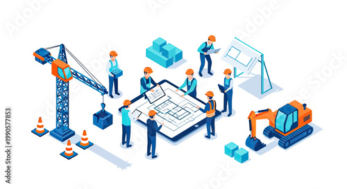Isometric 3D Round Analog Clock Icon for Time Management and Scheduling Concept