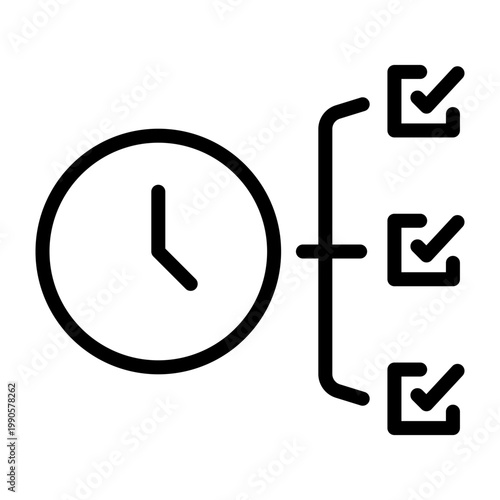 Task management time priority icon line design. Editable vector stroke icon