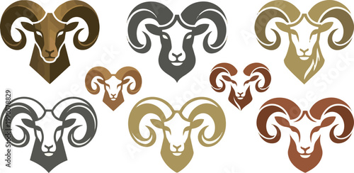 Isolated a realistic kinds of deferent Aries No text & no background No border vector art with white background..