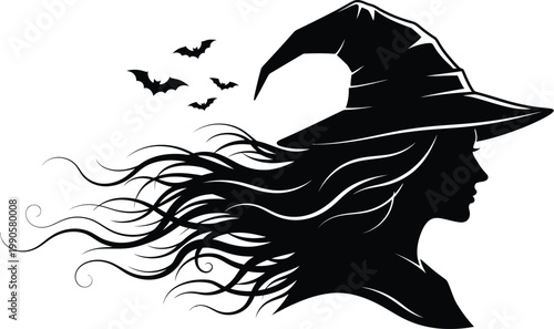 silhouette of a witch