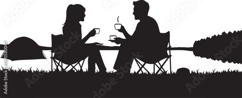 Boy lifting girlfriend silhouette