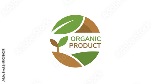 Organic product eco friendly symbol logo.
