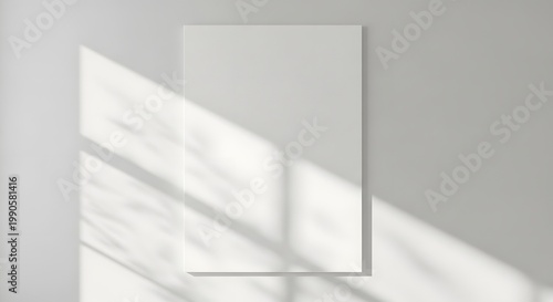 Minimal White Poster on Light Wall with Soft Shadow Lines