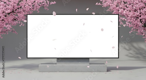 Elegant Tv Screen Displaying White Space in Modern Studio