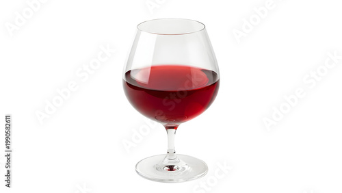A glass of red wine on transparent background