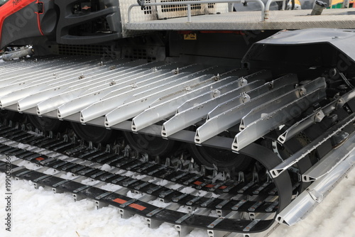 Canvas Print snowcat is a special tracked vehicle used for preparing ski slopes and ski trail