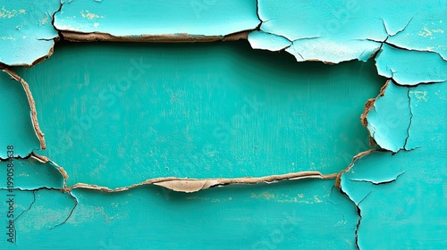 peeling turquoise paint on wood
