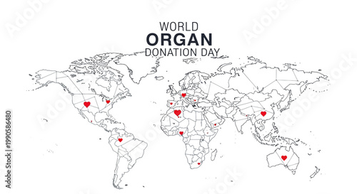 World Organ Donation Day Map Awareness.