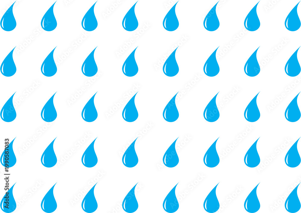 Naklejka premium Blue water drops set Water or rain drops shape icons set. water droplet symbols. Raindrops icon line style.