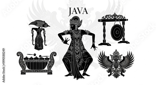 Traditional Javanese Cultural Symbols and Dance.