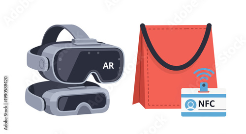 Augmented Reality Glasses and NFC Mobile Payment with Handbag
