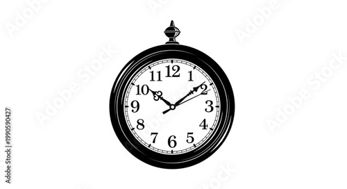 Vintage Pocket Watch Close Up Isolated On White Background.