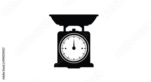 A black silhouette of a classic balance scale measuring weight silhouette