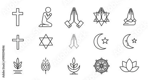 Collection of Religious Symbols and Icons.