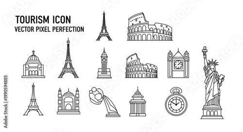 Fotografía Collection of famous world landmarks and travel icons.