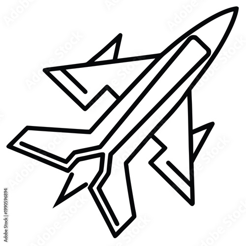 Airplane icon outline  simple illustration of a jet plane