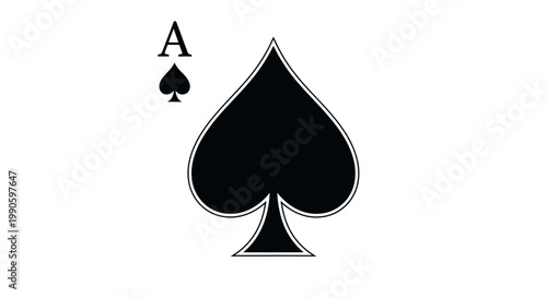 Black and white image of the ace of spades playing card