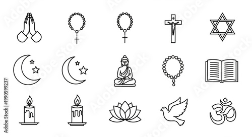 Collection of Religious Symbols and Icons.